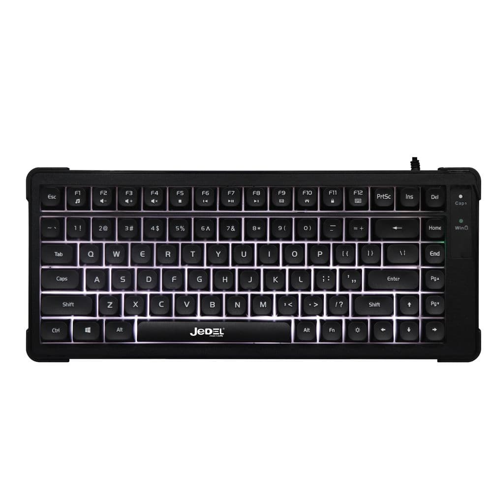 JEDEL K33 Wired Keyboard Rainbow LED Backlit Mechanical Feeling Gaming Keyboard 84 Keys