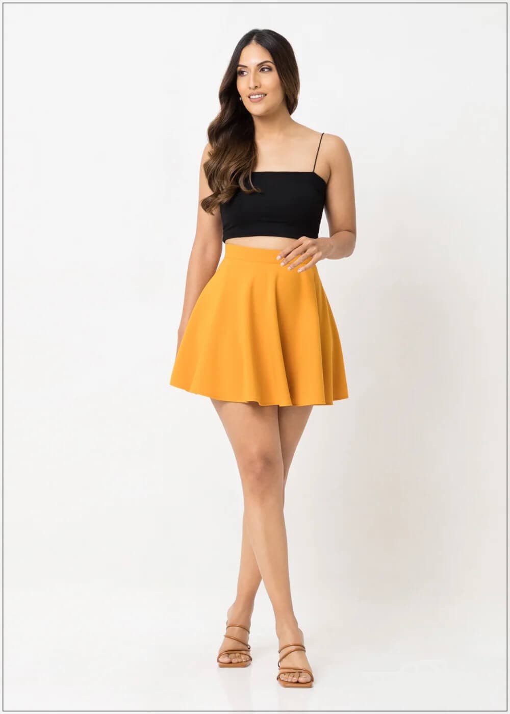 High waisted skater skirt